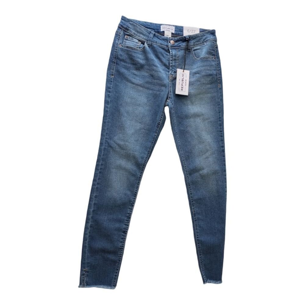 For The Republic Denim Ankle Jeans Women Size 6/27 Blue Stretch Mid Rise - Picture 11 of 13